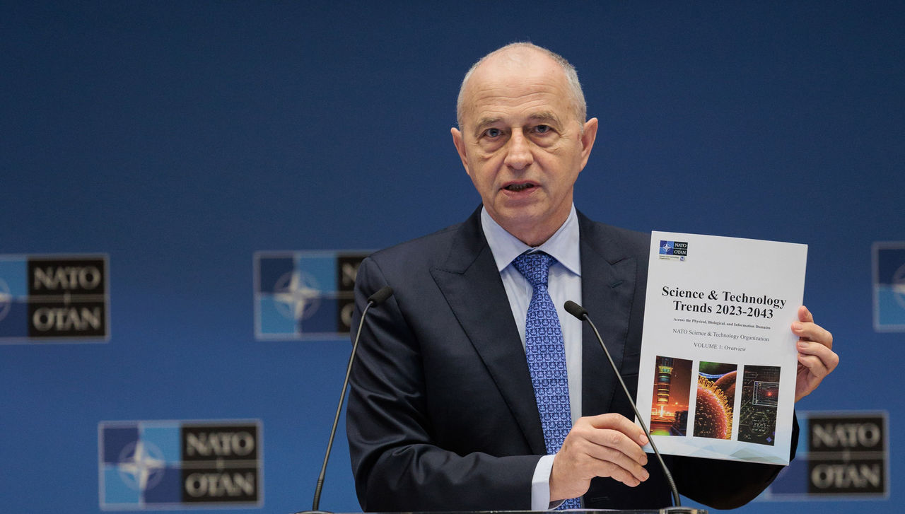 NATO Deputy Secretary General Mircea Geoană speaks at launch event for the NATO Science & Technology Organization's Trends report