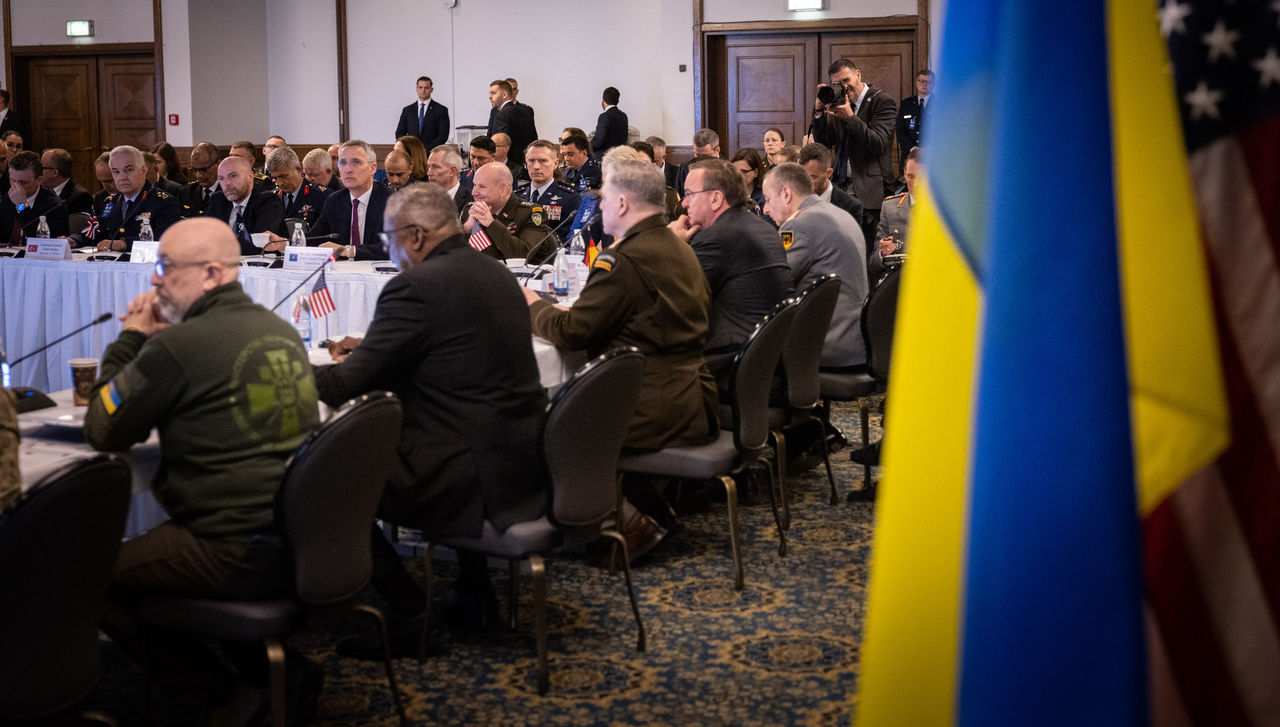 NATO Secretary General Jens Stoltenberg attending the Ukraine Defense Contact Group meeting