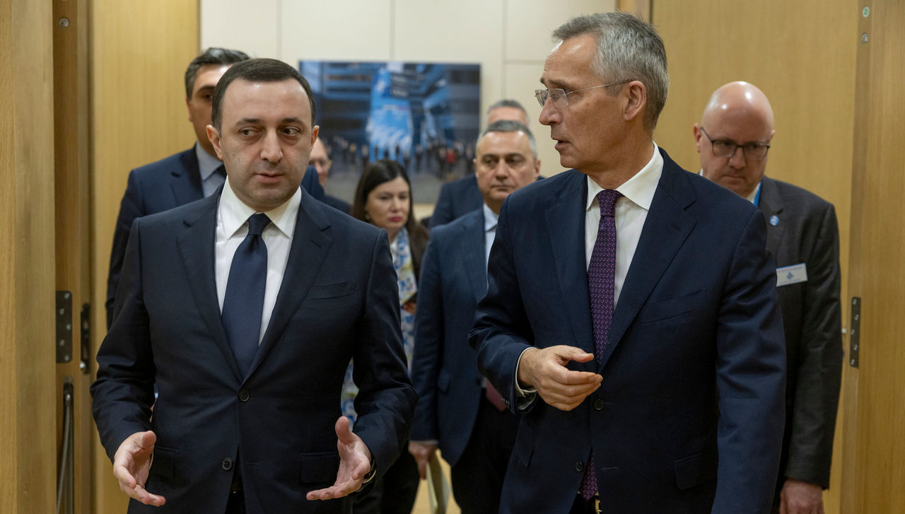 NATO Secretary General Jens Stoltenberg meets with the Prime Minister of Georgia, Irakli Garibashvili