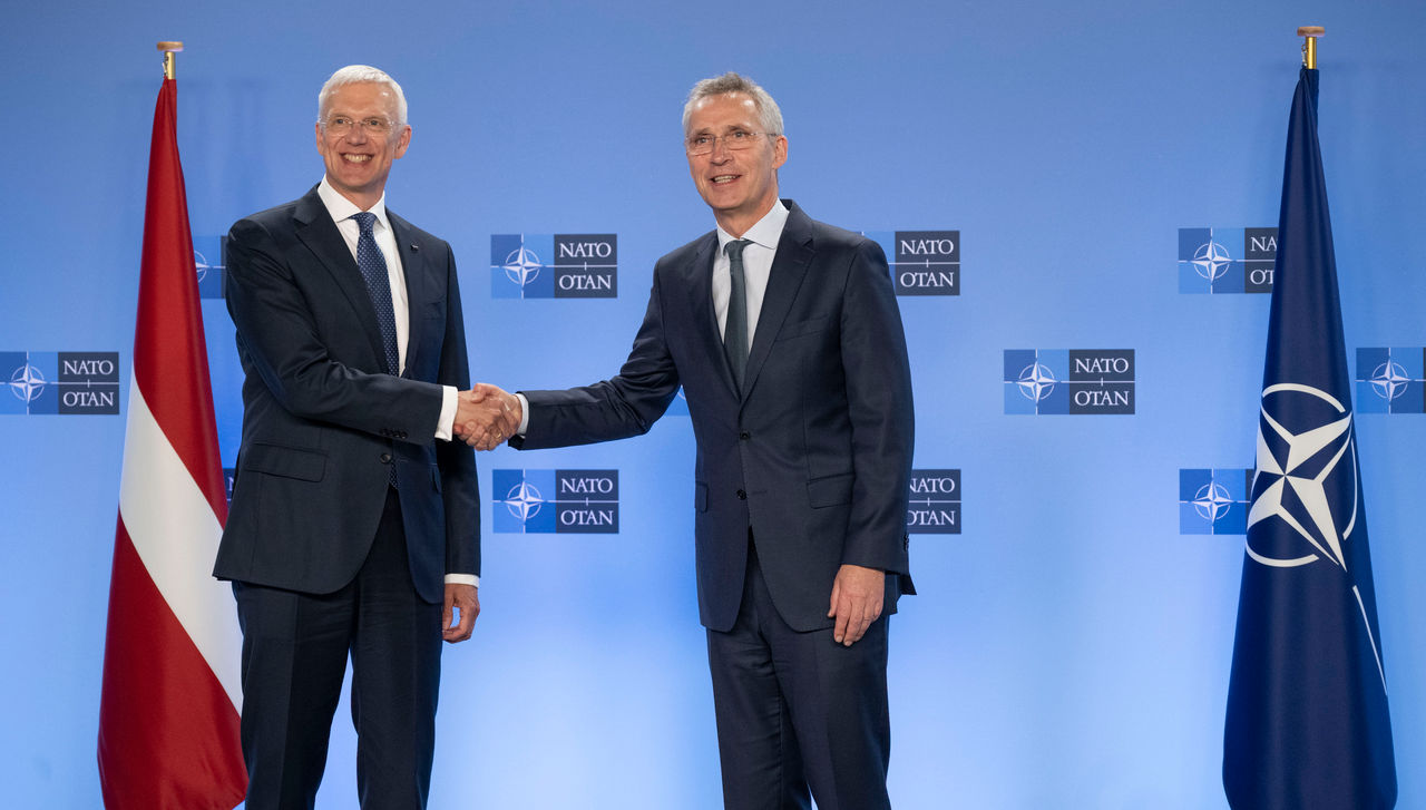 The Prime Minister of Latvia, Krišjānis Kariņš visits NATO and meets with NATO Secretary General Jens Stoltenberg