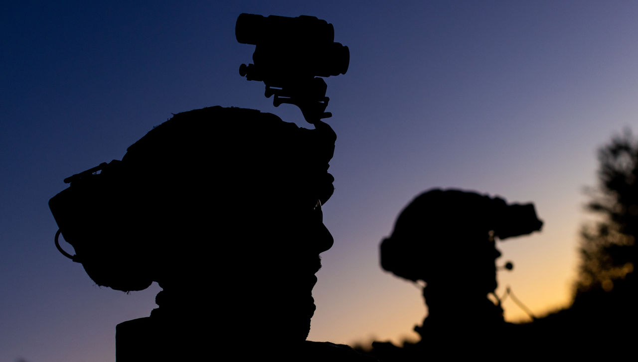 UK Royal Marines from 45 Commando and US Army Green Berets from 10th Special Forces Group (Airborne) during a training mission at Grafenwöhr Training Area in Germany.