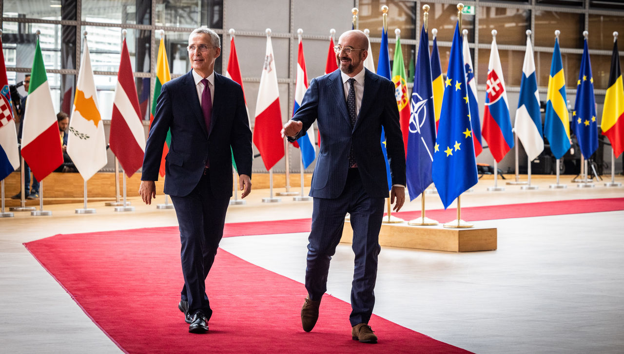 NATO Secretary General  Jens Stoltenberg and European Council President Charles Michel
