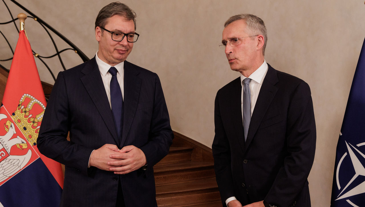 NATO Secretary General Jens Stoltenberg and President of Serbia Aleksandar Vučić