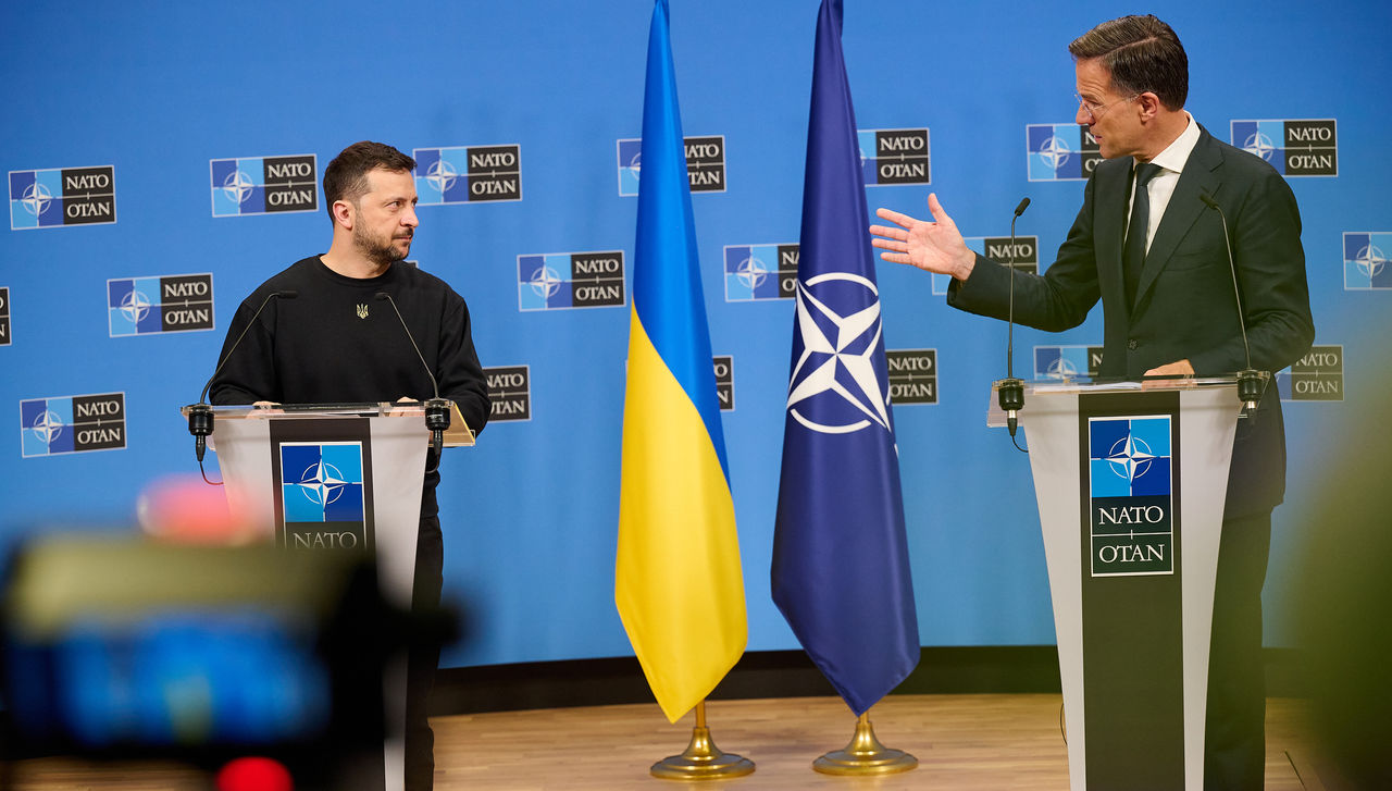 Joint press conference by NATO Secretary General Mark Rutte and President Volodymyr Zelenskyy (Ukraine) after the first day of meetings of NATO Defence Ministers
