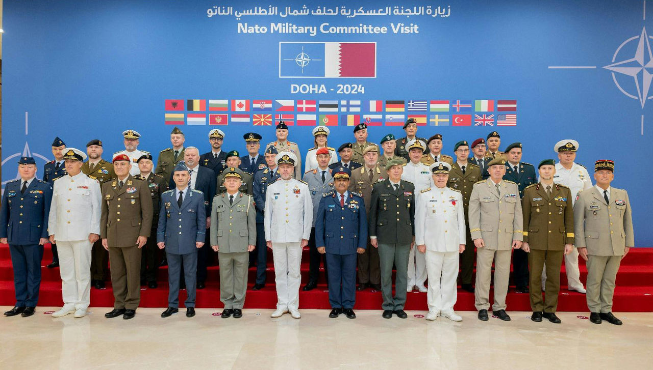 Official picture of the NATO Military Committee with Lieutenant-General Salem bin Hamad bin Aqeel Al-Nabit, Chief of Staff of the Qatar Armed Forces