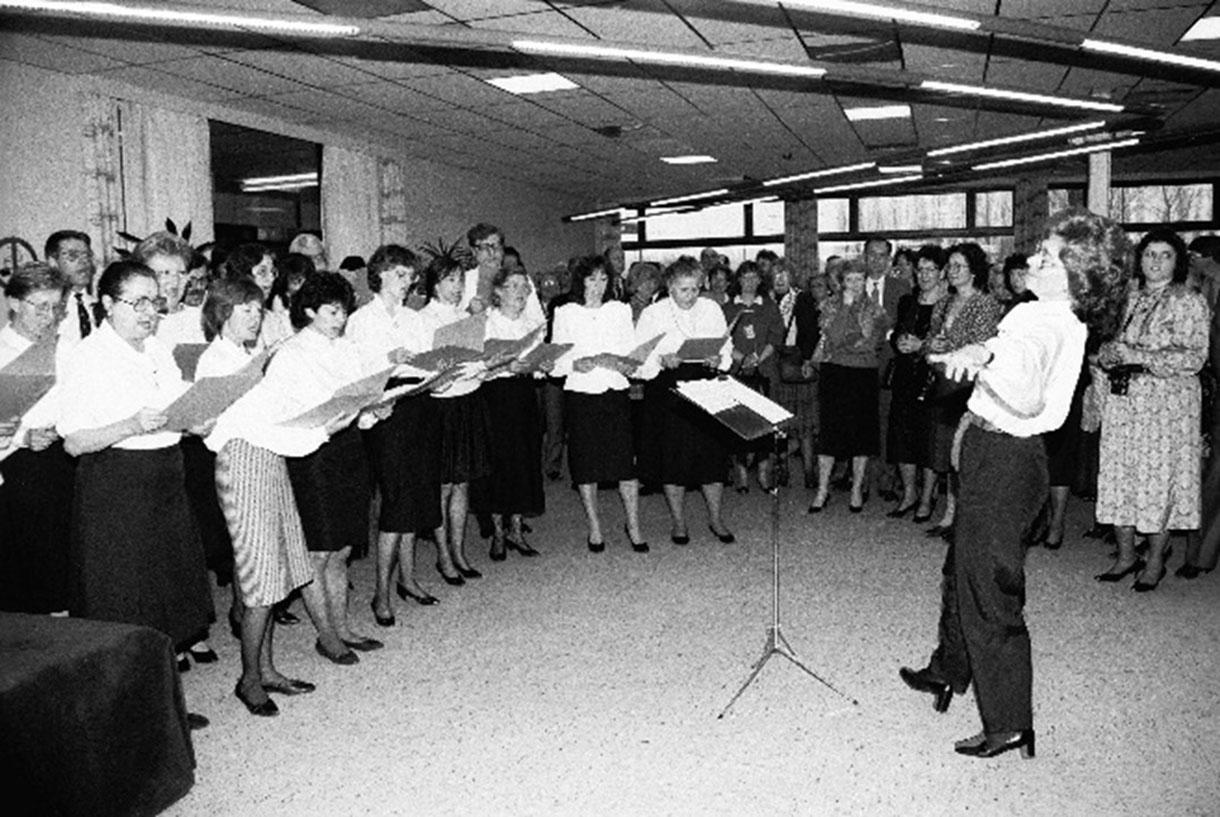 NATO choir performing the "Atlantic Hymn" in 1989 at NATO Headquarters in Brussels, Belgium
