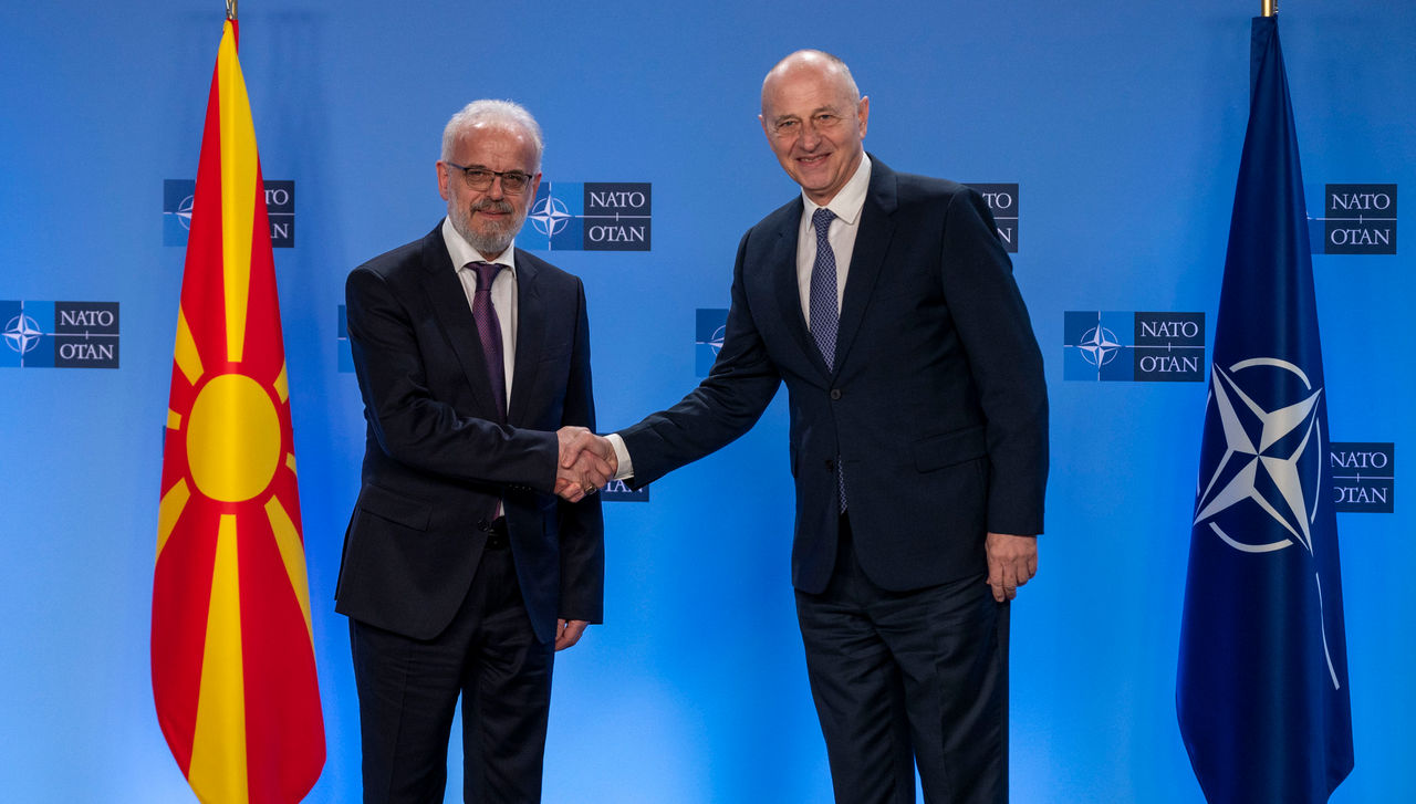 NATO Deputy Secretary General Mircea Geoană meets with Talat Xhaferi, Prime Minister of North Macedonia