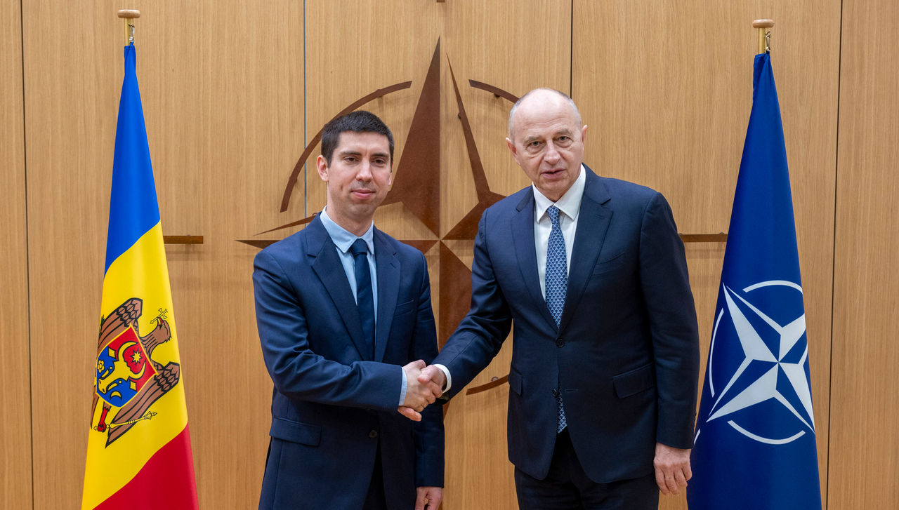 NATO Deputy Secretary General Mircea Geoană meets with Deputy Prime Minister, Minister of Foreign Affairs of the Republic of Moldova, Mihai Popșoi, at NATO Headquarters.