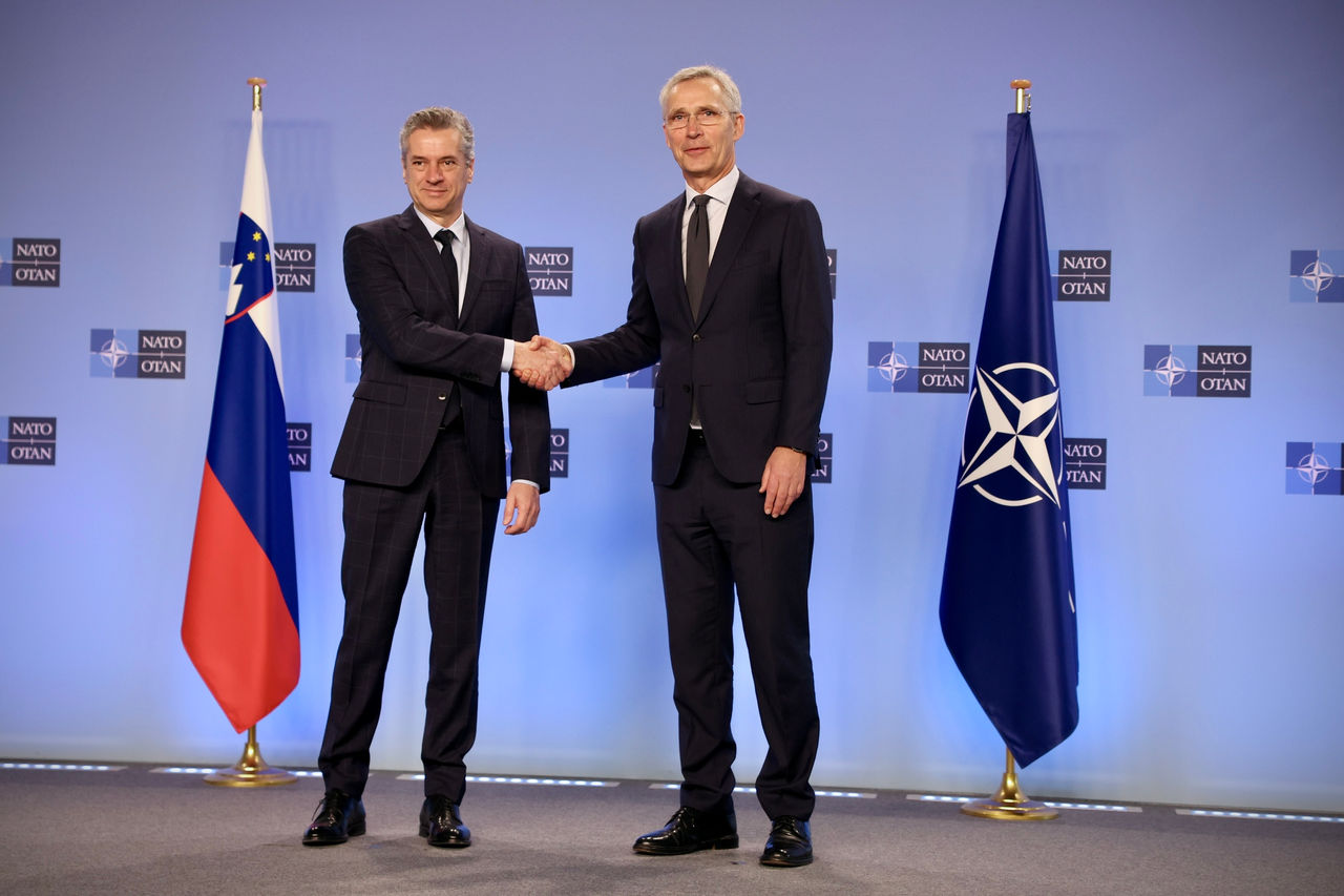 NATO Secretary General Jens Stoltenberg meets with Dr Robert Golob, Prime Minister of the Republic of Slovenia