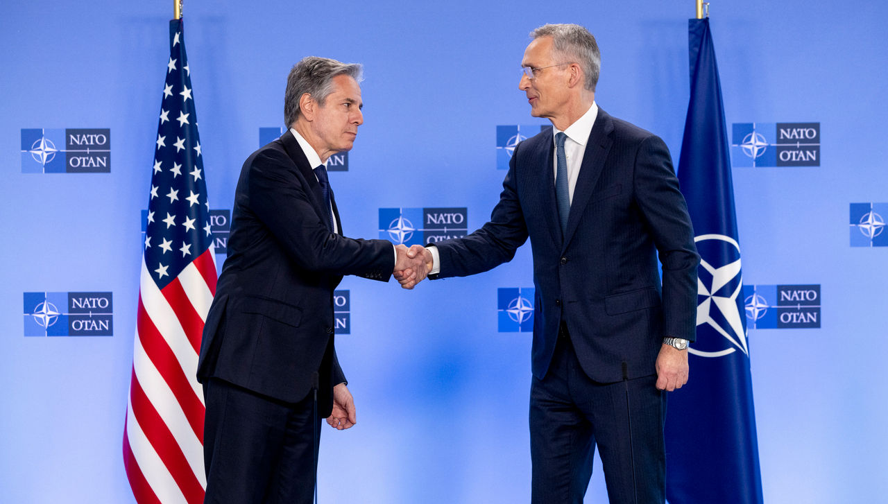 Left to right: Antony J. Blinken (US Secretary of State) with NATO Secretary General Jens Stoltenberg
