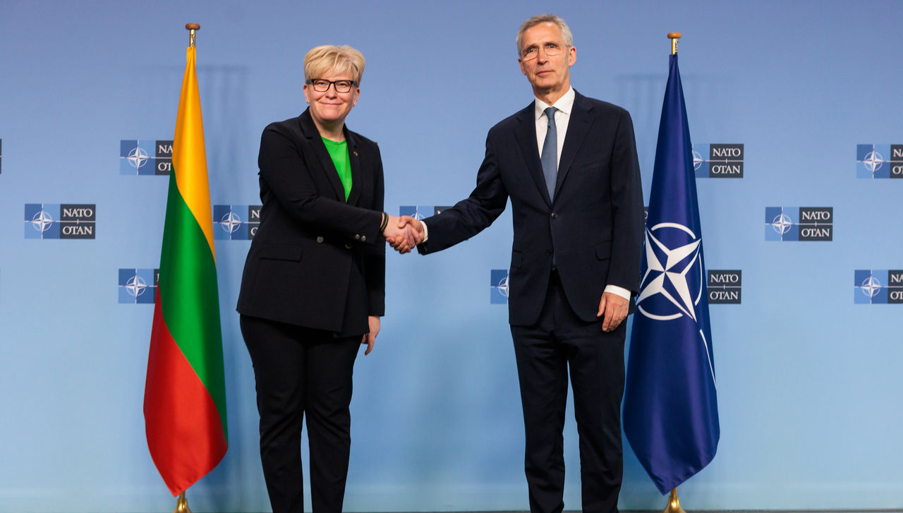 NATO Secretary General Jens Stoltenberg with Ingrida Šimonytė, Prime Minister of Lithuania