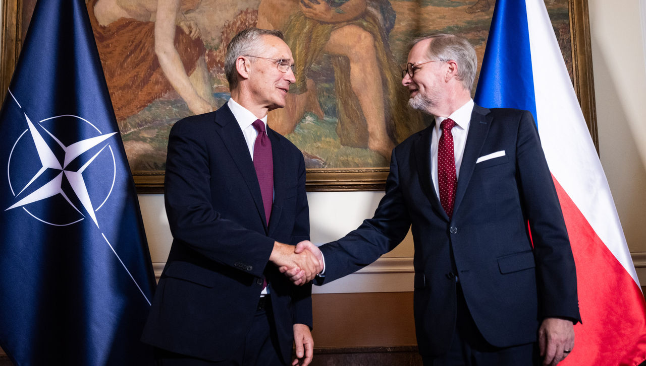 NATO Secretary General Jens Stoltenberg meets with Petr Fiala, Prime Minister of the Czech Republic