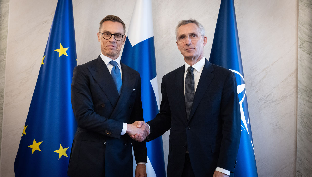 NATO Secretary General Jens Stoltenberg with Alexander Stubb, President of Finland