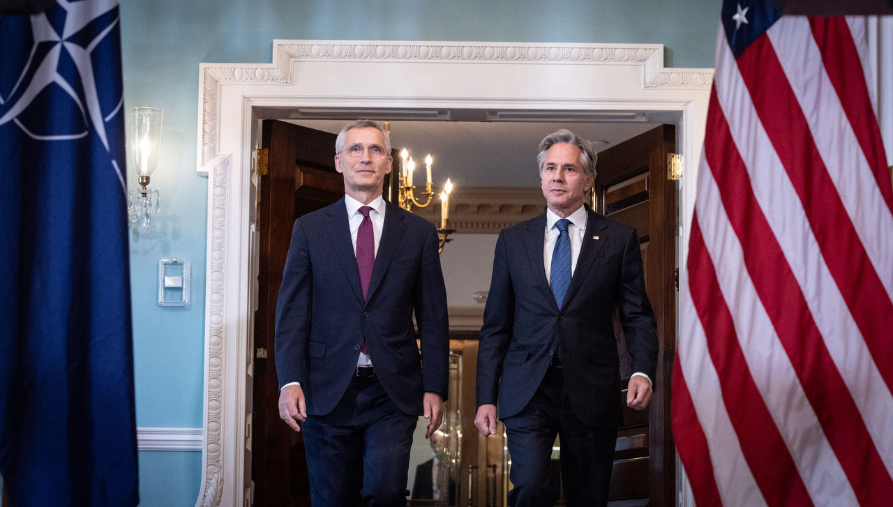 NATO Secretary General Jens Stoltenberg with US Secretary of State, Antony Blinken