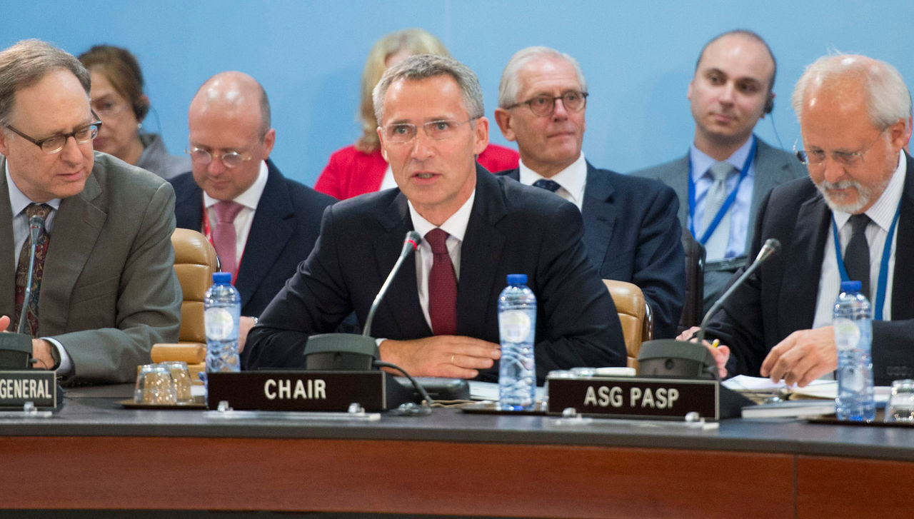 The New NATO Secretary General Jens Stoltenberg opens his First Meeting of the North Atlantic Council
Left to right: NATO Deputy Secretary General Ambassador Alexander Vershbow with NATO Secretary General Jens Stoltenberg and Ambassador Thrasyvoulos Terry Stamatopoulos ( Assistant Secretary General for Political Affairs and Security Policy)