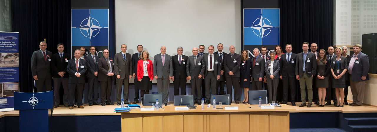 Group photo from the NATO ESCD Advanced Regional Civil Emergency Coordination Pilot in the Western Balkans (SPS Project G4968) – Kick-off Meeting 