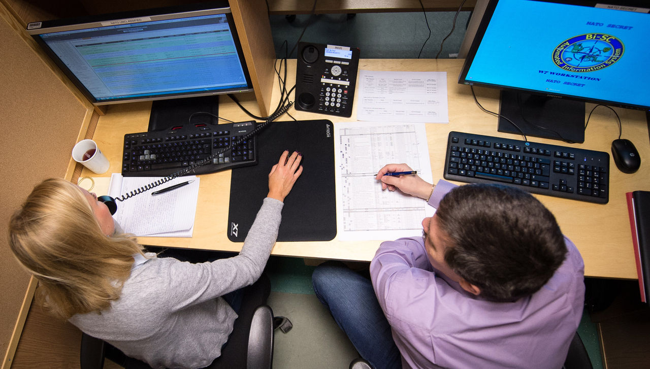 On November 30, 2016, Mrs Martina Ulmanová, a cyber security expert from Czech Republic Natinal Security Authority, and LTC TOmas Hrabovsky, a cyber security expert from Czech Republic Army Cyber Incident Response Capability, collaborate on implementing realistic cyber defense scenarios to their home nation cyber defense technicians during Exercise Cyber Coalition 16 in Tallin, Estonia.
This Cyber defense exercise, organized and run by NATO’s Allied Command Transformation (ACT), will have participants from 27 NATO nations, numerous NATO Partner nations, NATO Computer Incident Response Capability (NCIRC) Technical &
Coordination Centres, the European Union Cyber Defence Staff, ensures that NATO and its Partners will be prepared to respond, collectively if necessary, when confronted by any threat and will be able to do so in accordance with international law, including the UN Charter, as applicable.
(NATO Photo by NIC Edouard Bocquet)