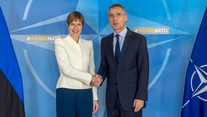 Visit of Kersti Kaljulaid, President of Estonia to NATO. Meeting with Jens Stoltenberg, NATO Secretary General.