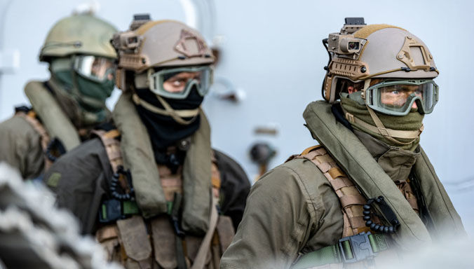 NORWAY, Oct. 29. 2018. Royal Netherland Marines are ready to embark in a Cougar to be dropped off at Flakk beach (Trondheim) during the Amphibious Rehearsal of Trident Juncture 18 DV Day. Trident Juncture 18 is designed to ensure that NATO forces are trained, able to operate together and ready to respond to any threat from any direction. Trident Juncture 18 takes place in Norway and the surrounding areas of the North Atlantic and the Baltic Sea, including Iceland and the airspace of Finland and Sweden.  With around 50,000 participants from 31 nations Trident Juncture 2018 is one of NATO’s largest exercises in recent years. More than 250 aircraft, 65 ships and 10,000 vehicles are involved in the exercise to perform and conduct air, land, maritime, special operation and amphibious drills. NATO Photo By WO FRAN C.Valverde