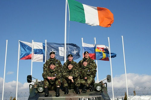 Irish troops cooperating with NATO Allies