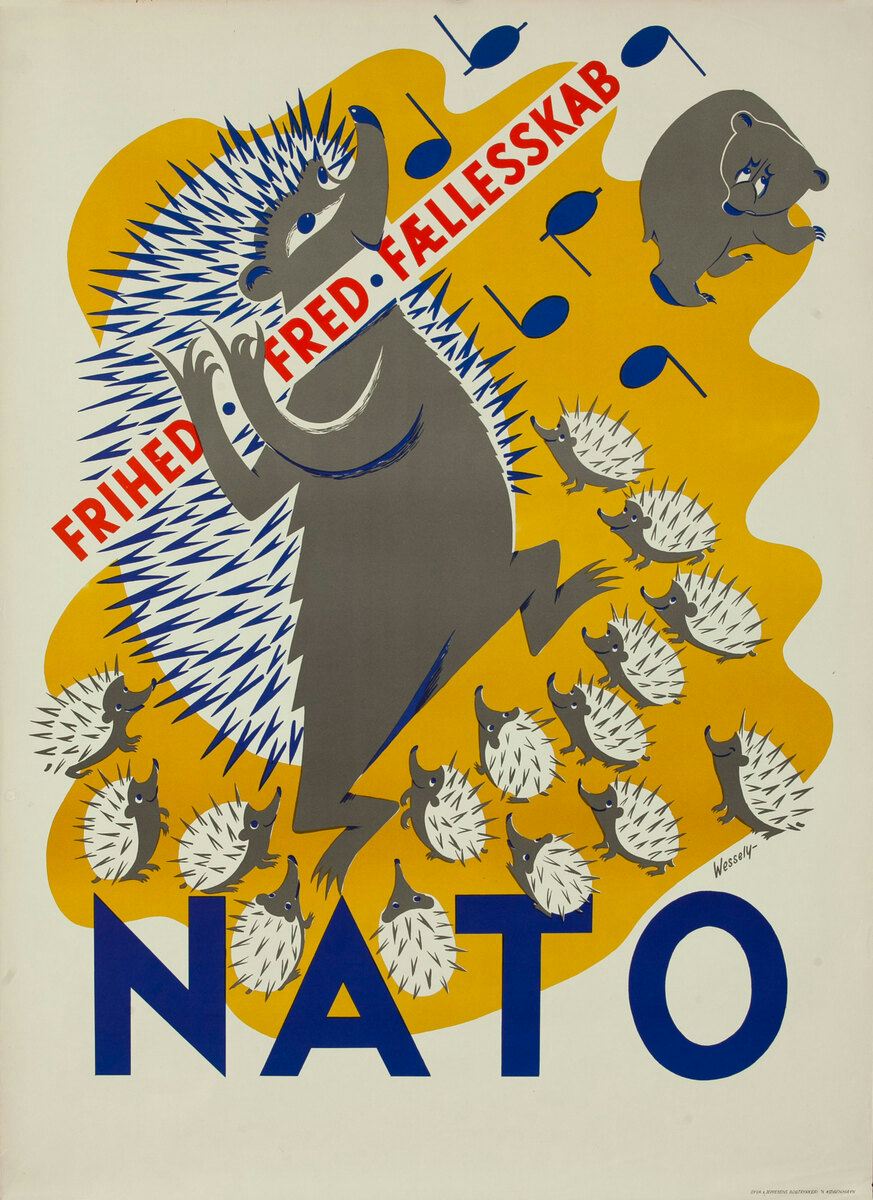 NATO hedgehog Danish poster