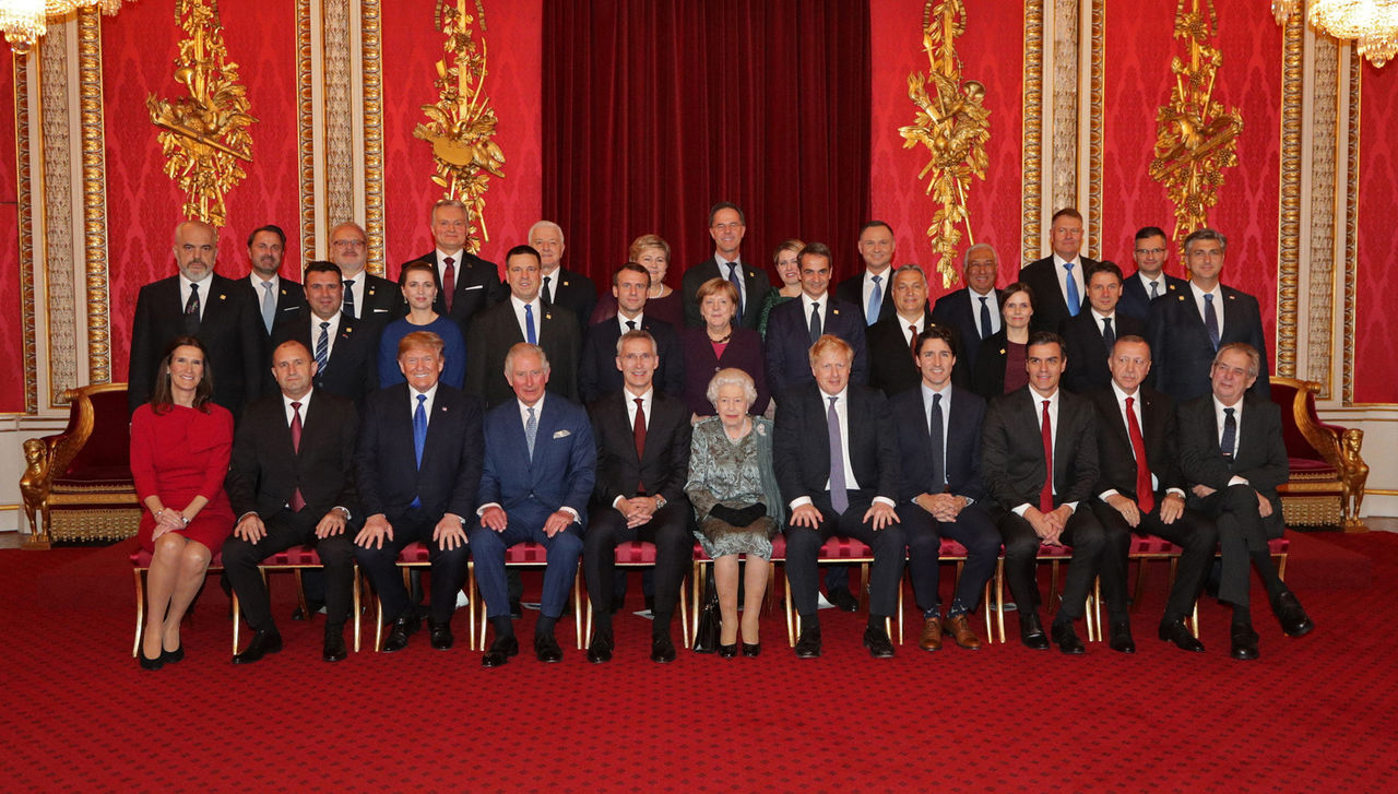 Family photo with Her Majesty the Queen, the Prince of Wales, NATO Secretary General Jens Stoltenberg and NATO Heads of State and/or Government