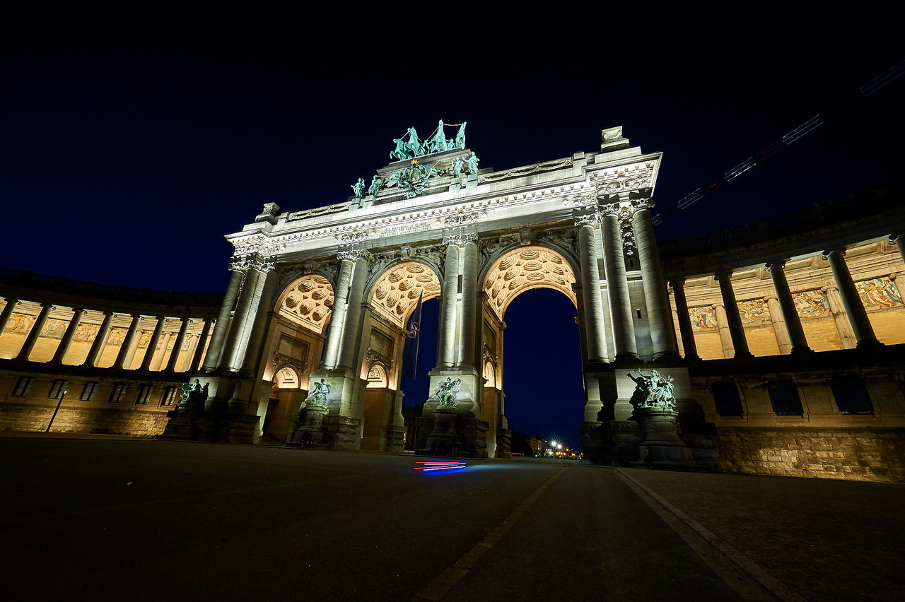 NATO flags flies under the Cinquantenaire Arch in Brussels from 11 to 15 June