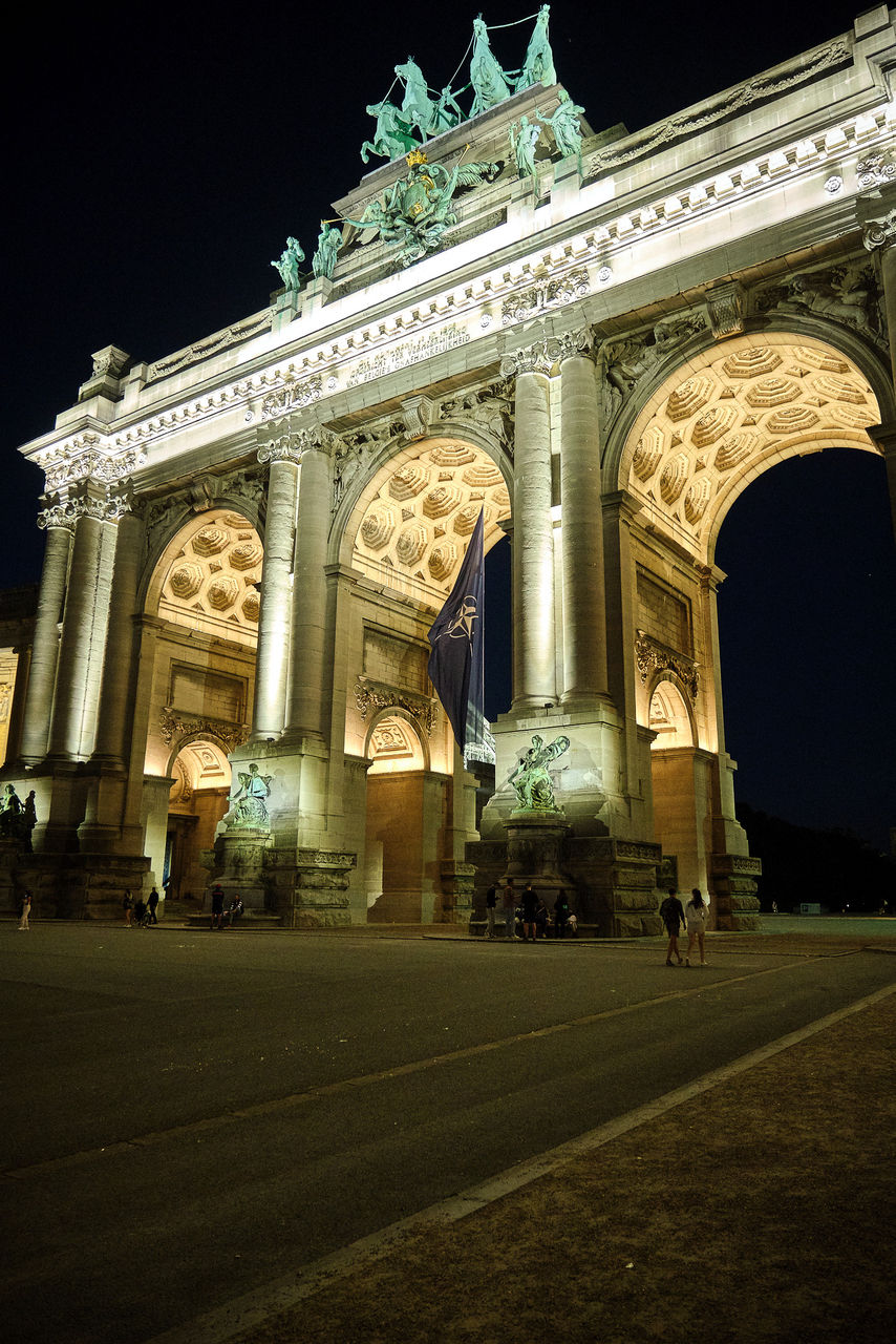 NATO flags flies under the Cinquantenaire Arch in Brussels from 11 to 15 June