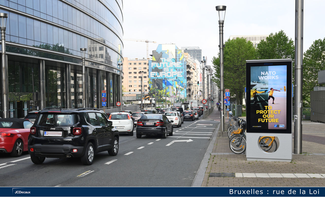 NATO billboards in Brussels city in the run up to the NATO Summit