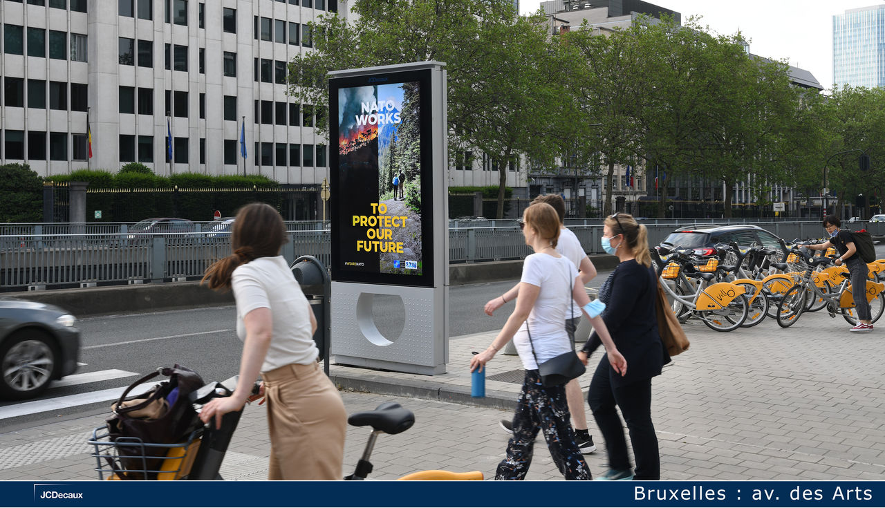 NATO billboards in Brussels city in the run up to the NATO Summit