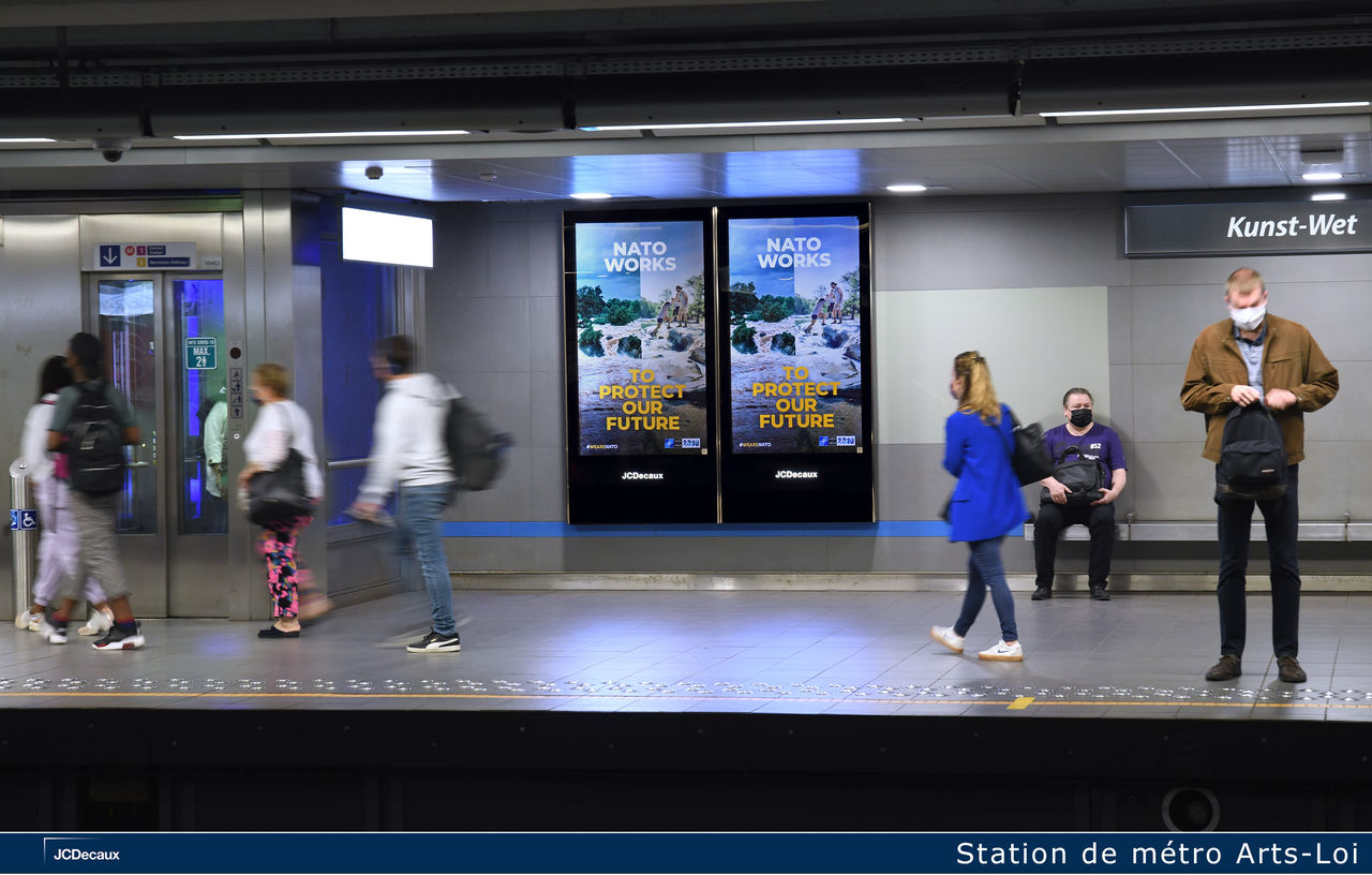 NATO billboards in Brussels city in the run up to the NATO Summit