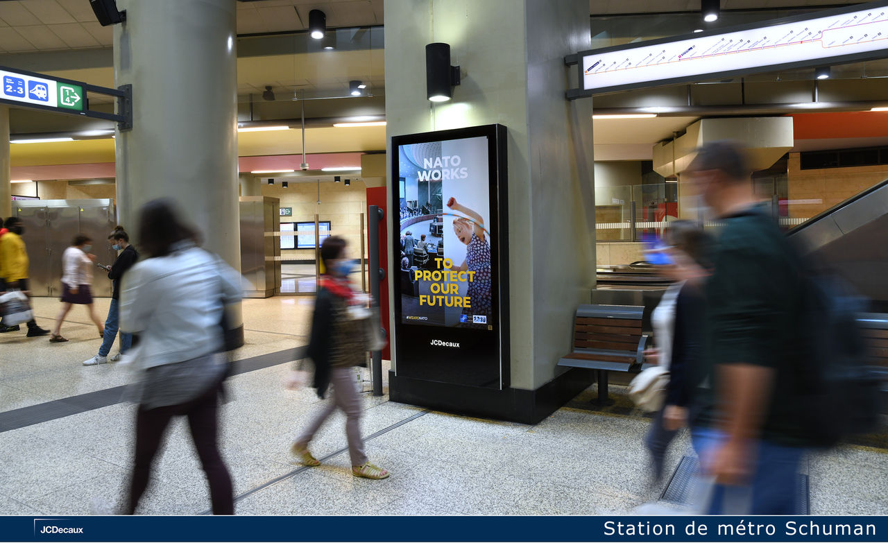 NATO billboards in Brussels city in the run up to the NATO Summit