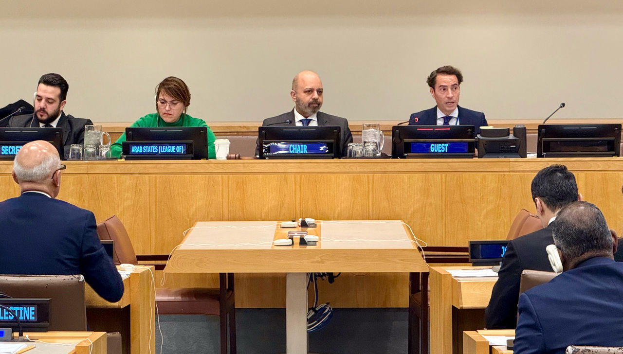 NATO’s Deputy Assistant Secretary General for Political Affairs and Security Policy and Special Representative for the Southern Neighbourhood Javier Colomina addresses a meeting of the League of Arab States (LAS) while on an official visit to New York.