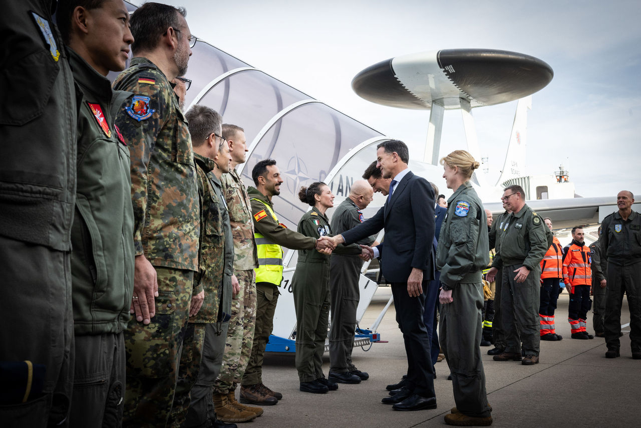 NATO Secretary General Mark Rutte visits the NATO Airborne Early Warning and Control Force Headquarters in Geilenkirchen.
