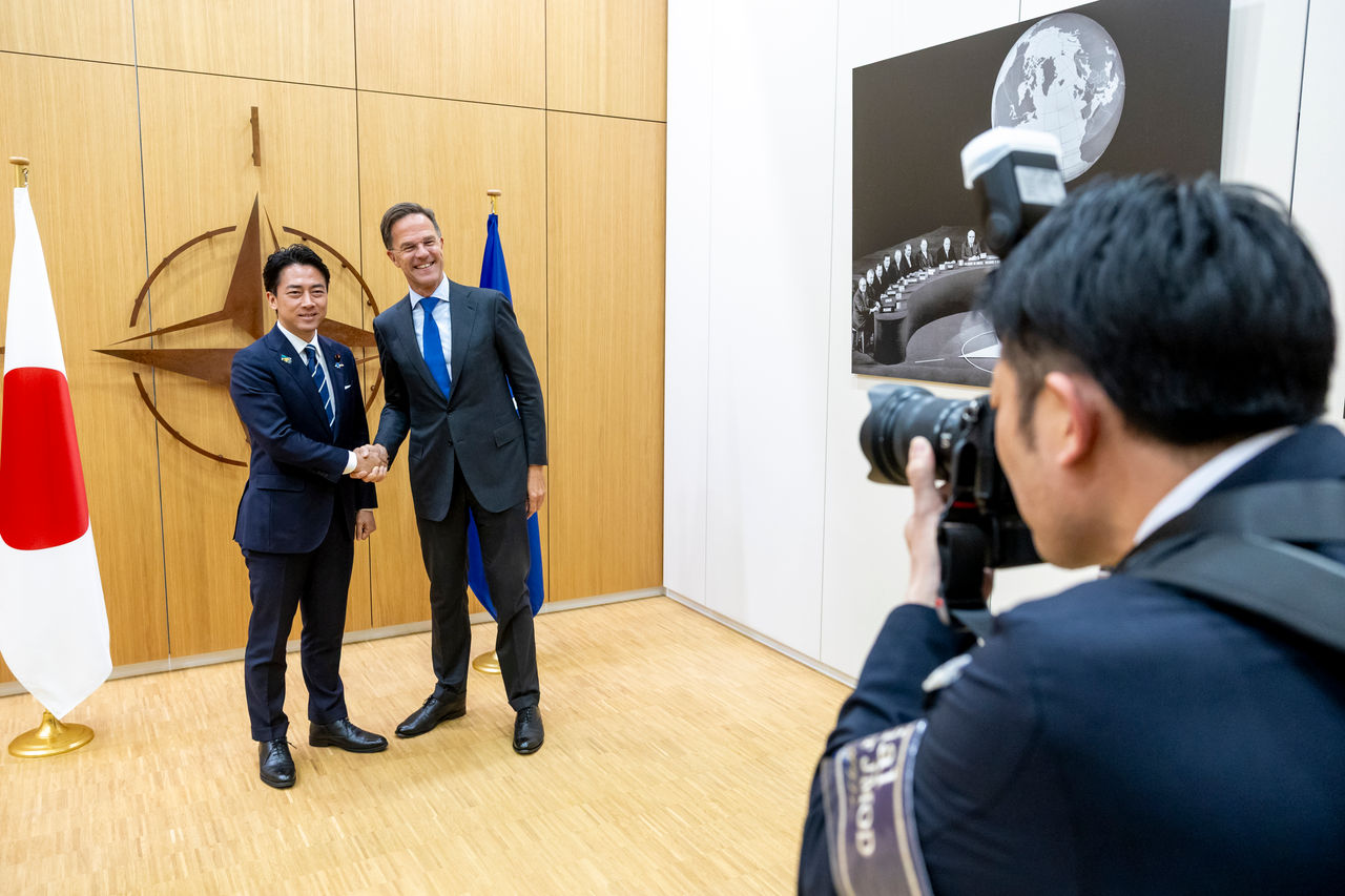 NATO Secretary General Mark Rutte meets with the Minister of Defence of Japan, Shinjirō Koizumi, at the NATO Headquarters in Brussels, Belgium