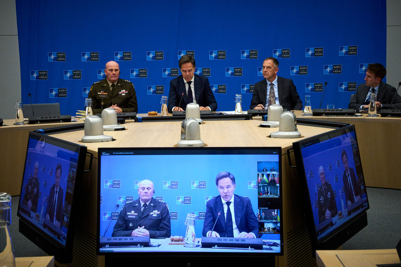 NATO Secretary General Mark Rutte attends a Ukraine Defence Contact Group meeting
