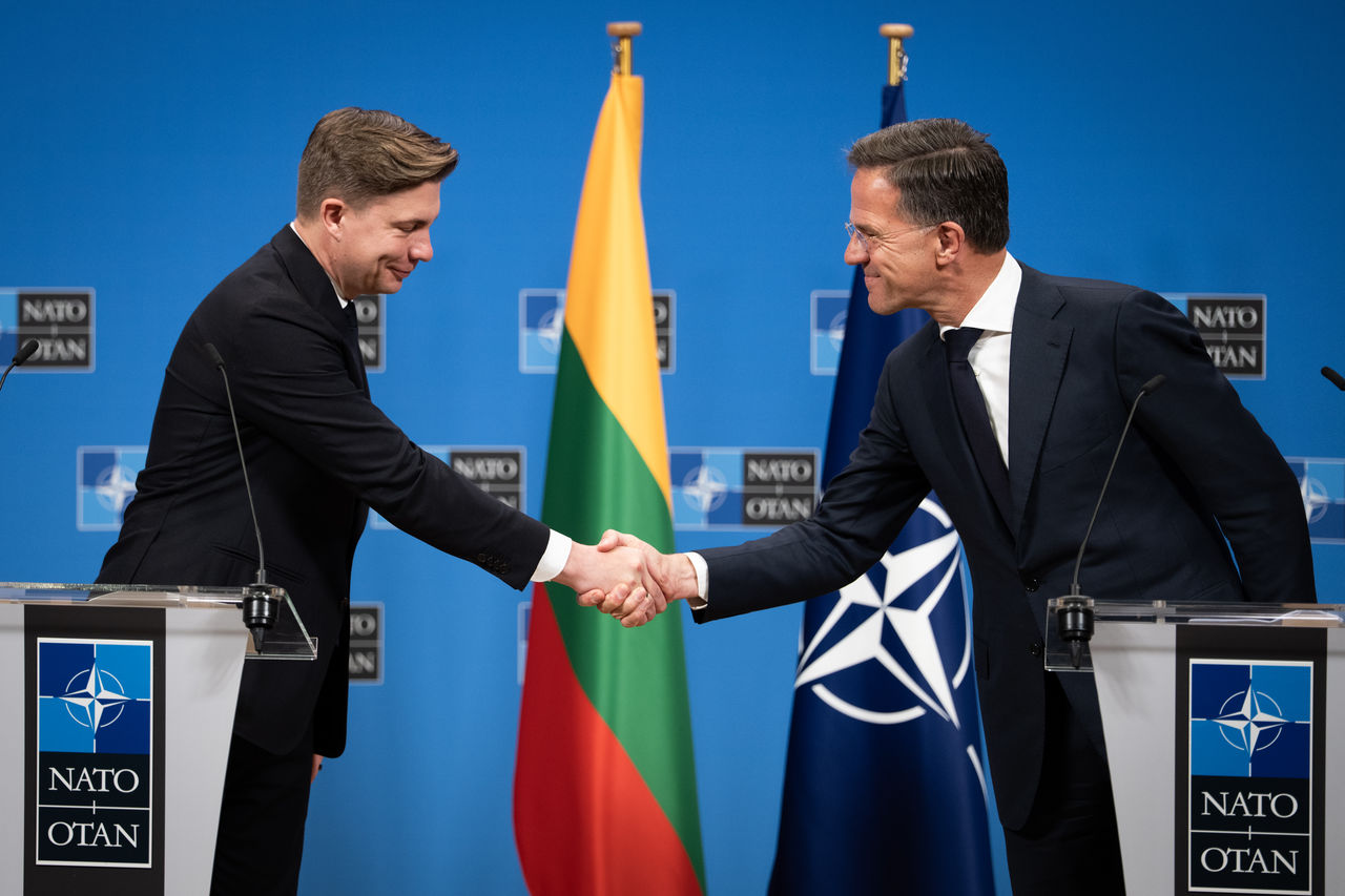 Joint press conference with NATO Secretary General Mark Rutte with the Prime Minister of Lithuania Mindaugas Sinkevičius