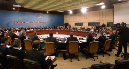 A meeting at NATO Headquarters © NATO
)