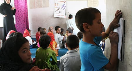According to Afghanistan's education minister, today, more than 8.5 million students - 37% of whom are female – go to school across Afghanistan. © Nasim Fekrat
)