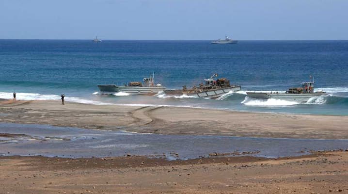 Going live: NATO's NRF Exercise 2006 Steadfast Jaguar brought together for the first time the NRF's land, sea and air components (© SHAPE)
)