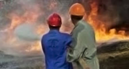 Fueling The fire: Debate has been begun within the oil industry as to how it will cope with terrorist attacks. (© NATO)
)
