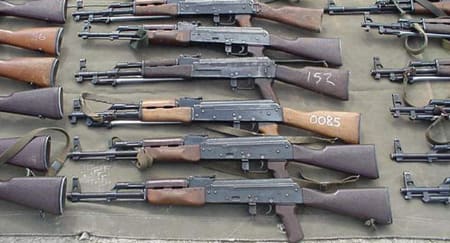 Lethal weapons: During Essential Harvest, NATO soldiers collected close to 4,000 weapons in 30 days (© NATO)
)