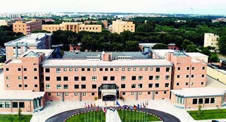 Purpose-built: the NATO Defense College moved into new premises in autumn 1999 (© NATO - 57Kb)
)