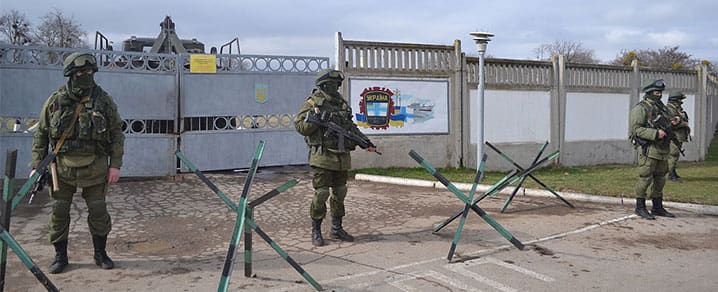 “Little green men” in Crimea after its illegal annexation to Russia in 2014.
)