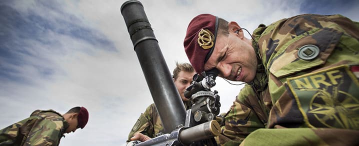  Preparing to be deployed on exercise in June 2015 as part of NATO’s new Very High Readiness Joint Task Force, Dutch and Czech mortar units train together to share the best of each other's skills and drills. (Photo: MCD/Evert-Jan Daniels)
