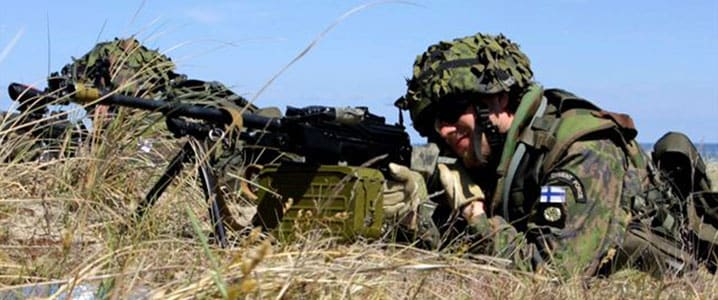 A Finnish Marine takes part in NATO exercise BALTOPS 2015.
)