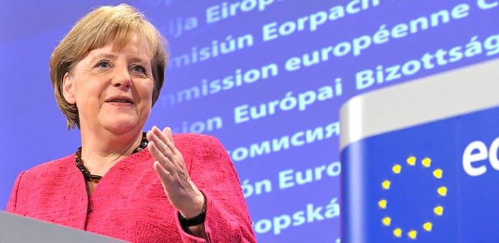 Chancellor Angela Merkel’s leadership role in Europe, in particular with regard to the Ukraine crisis and sanctions against Russia, makes the German government a target of Russian disinformation. © EC Europa
)