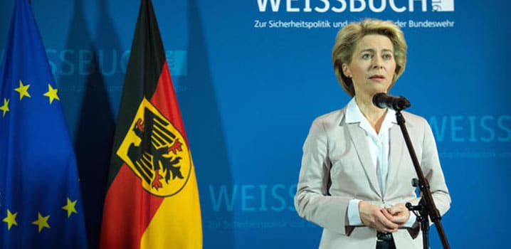 Speaking at a conference in Berlin in February 2015 to launch work on the new German White Paper, Defense Minister Ursula von der Leyen underlined that redefining the relationship with Russia was one of the goals. © DPA
)