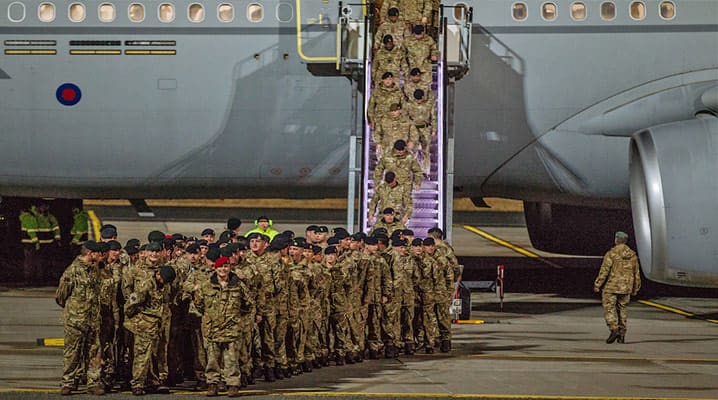  UK troops have deployed to Estonia as part of NATO’s enhanced forward presence in the region to demonstrate that an attack on one Ally would be considered an attack on the whole Alliance. NATO member states are reinforcing collective defence in response to Russia’s destabilising actions and policies since 2014. © GOV.UK
