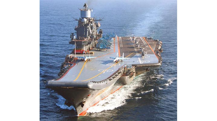  Russia’s increased military activity in the Baltic Sea region is coupled with relatively frequent airspace and territorial water violations.(Pictured: Russian aircraft carrier Admiral Kuznetsov)
